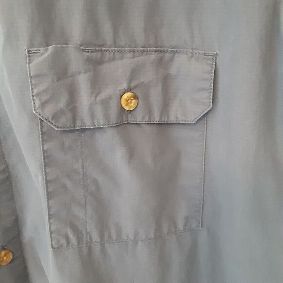 Dickies Mens 2XL Shirt Short Sleeve Button Up Cotton Blend Blue Work Vented - Picture 2 of 9